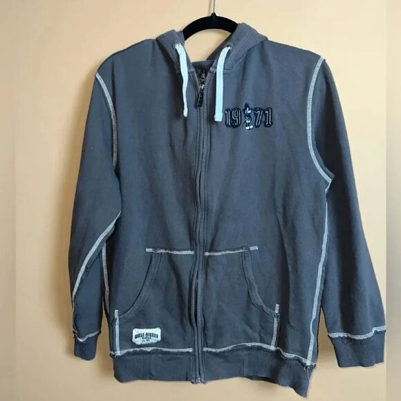 Disney Parks Grey Full Zip Up 1971 Hoodie Jacket Size Medium - Picture 1 of 7